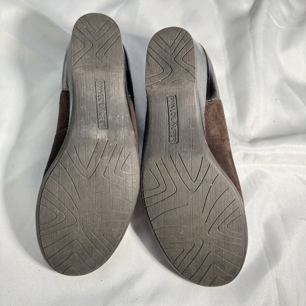WALDLAUFER Women's Brown Comfort Wedge Pump Slip-on Shoe US 5.5